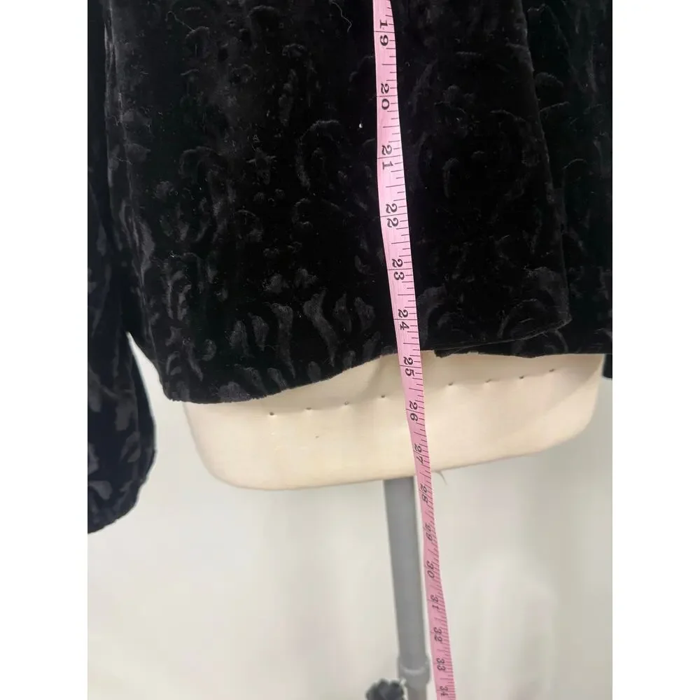 Vintage Teddi‎ XL Velvet Patterned Light Zip-up Jacket Dark Romantic Vamp Gothic